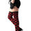 Thumbnail: Ladies Skater Black / Red Checkerboard Over-knee Socks