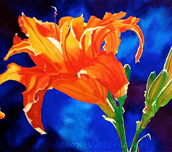 Jill Erickson Orange Lily Watercolor .jp