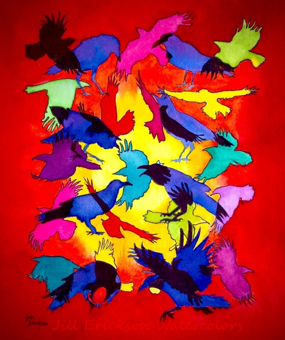 "Crows and Ravens" 10 x 8 1/2