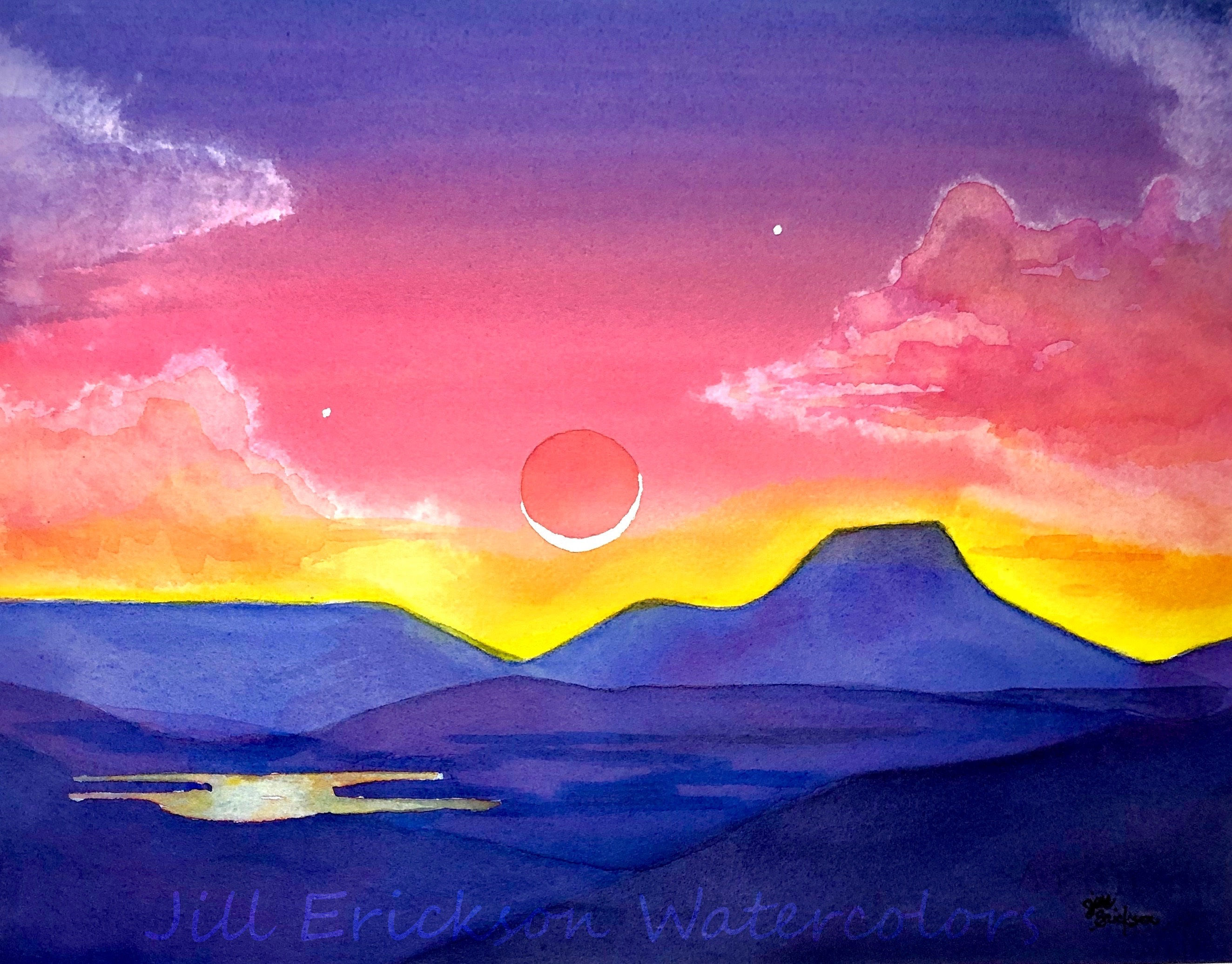 Pedernal and Abiquiu Lake 11x14 Original