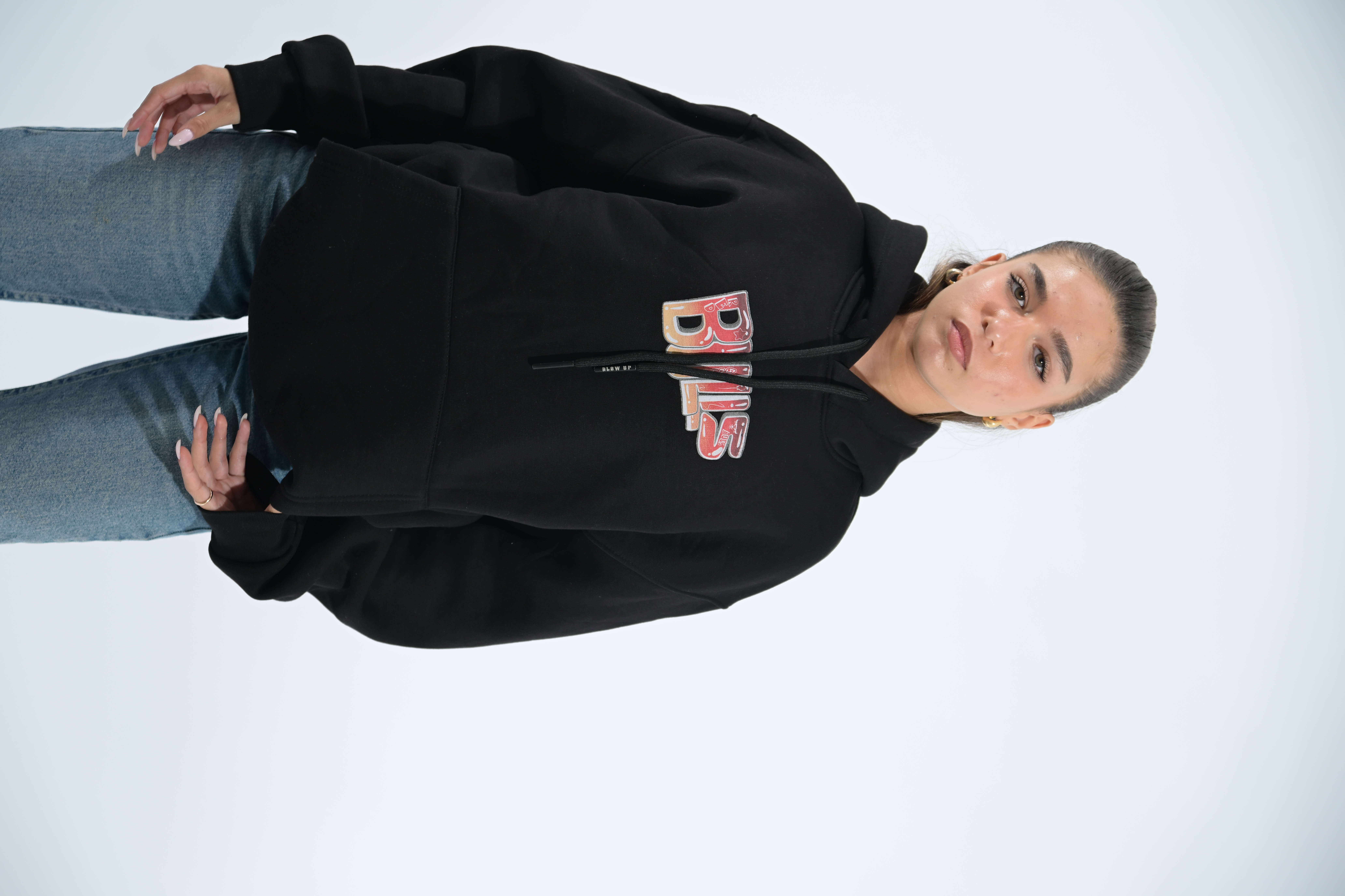 special black Bulls hoodie