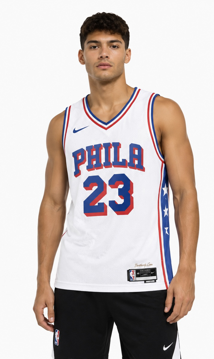 גופיית NBA LeBron James Philadelphia לבנה