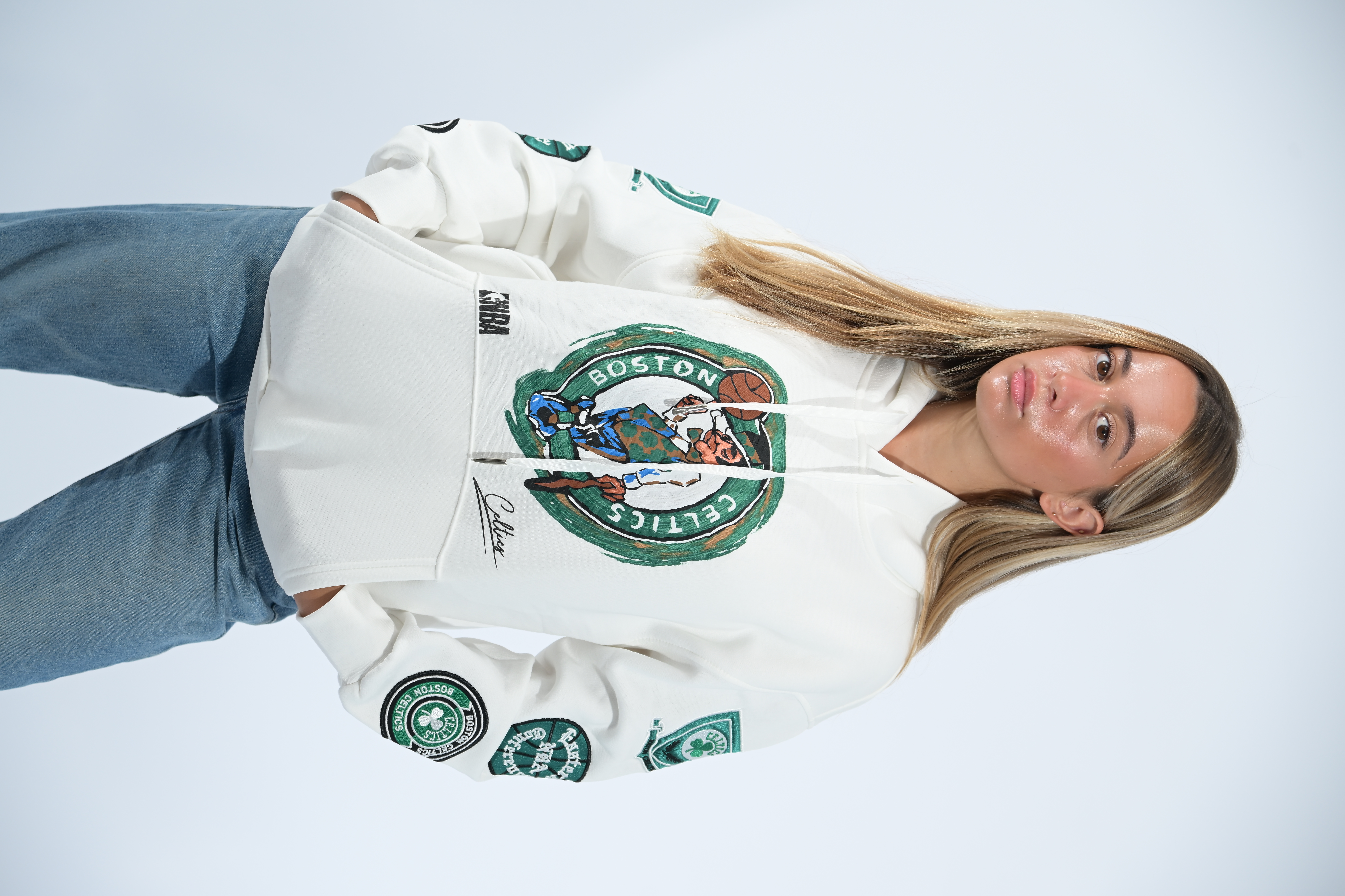 White Boston Hoodie