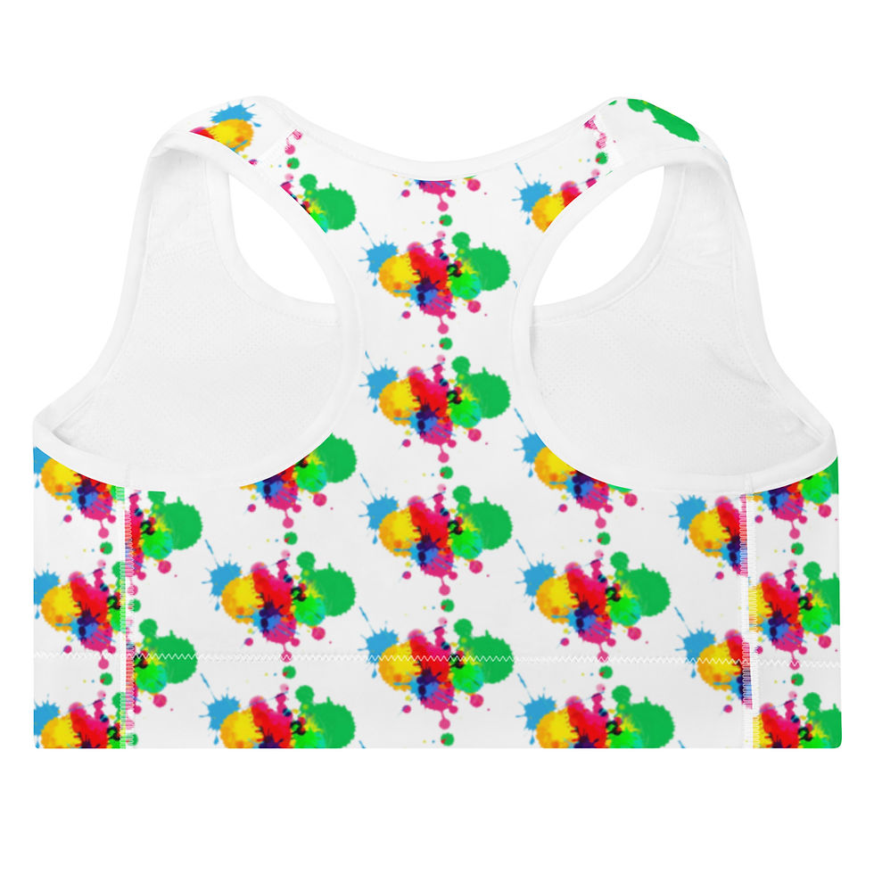 Miniaturbild: Colorful paint splatter sports bra