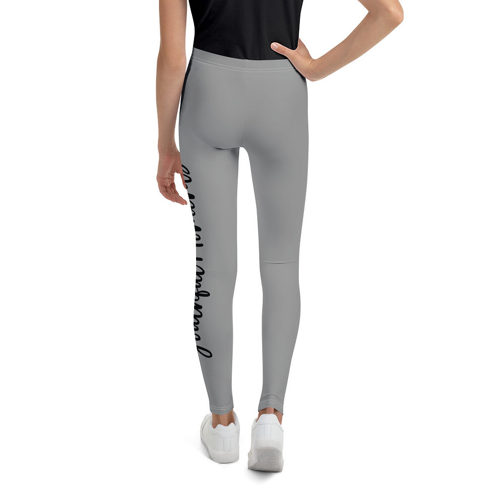Girl's gray leggings with inspirational text
