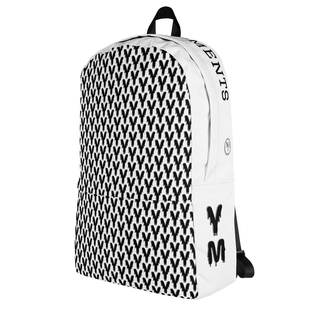 White YM logo backpack