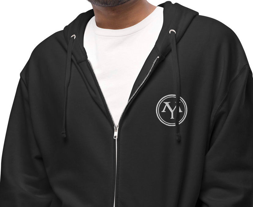 Thumbnail: Black zip-up hoodie with NY logo