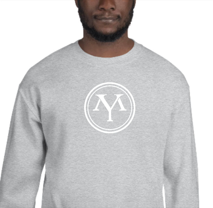 縮圖：Man's gray sweatshirt with 'MY' logo