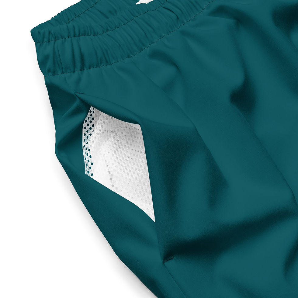 Miniatura: Teal YM Drip Letter Shorts pocket detail