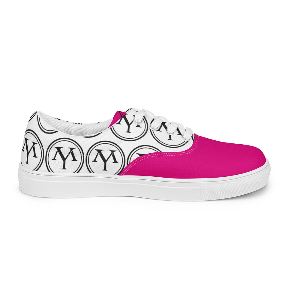 Thumbnail: Pink and white YM logo sneakers