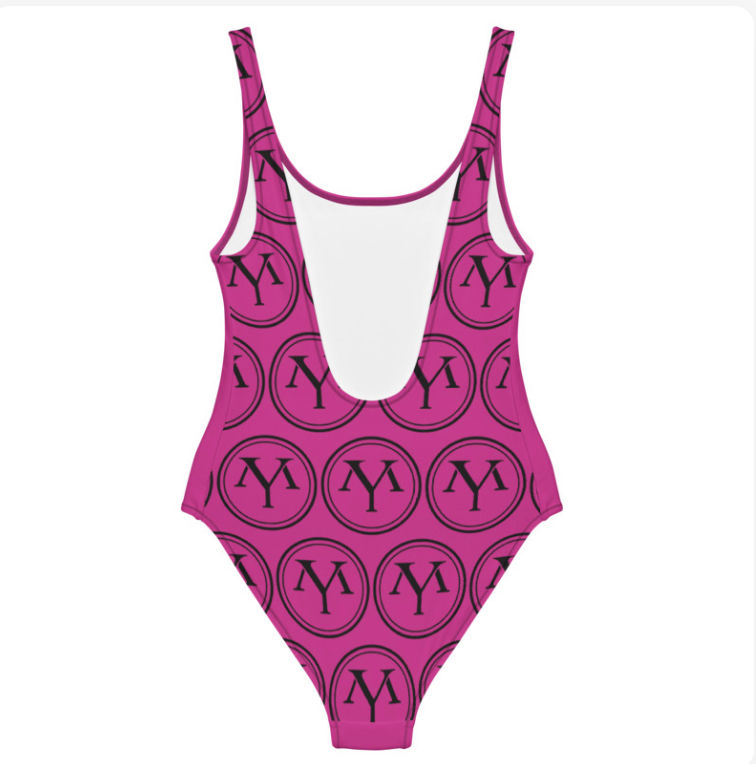 Pink YM logo swimsuit