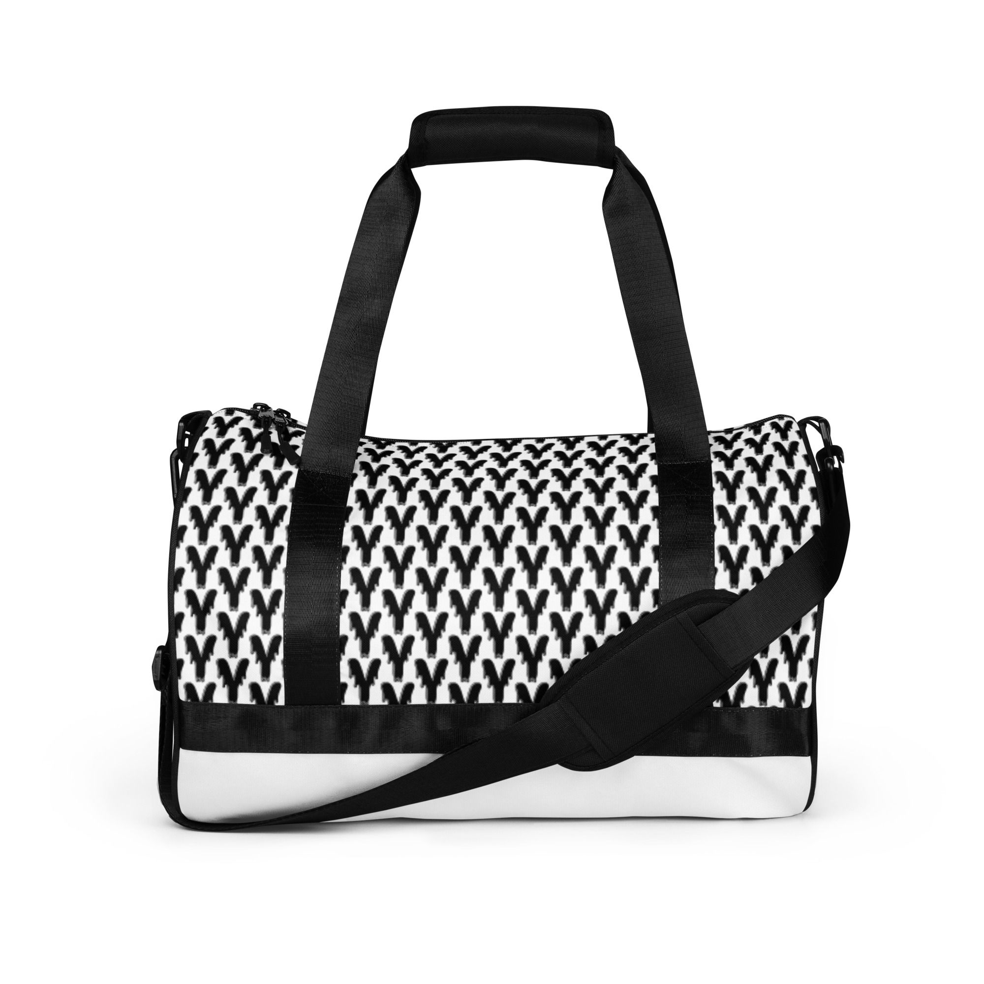 Black and white YSL monogram duffel bag