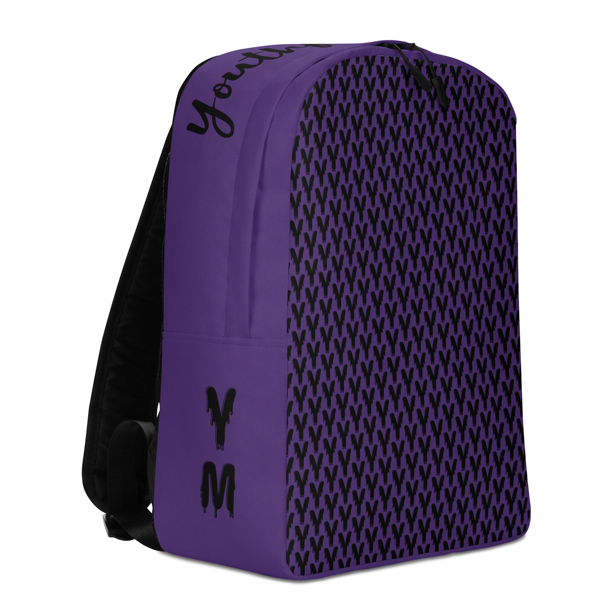 Purple YM Drip Letter Backpack