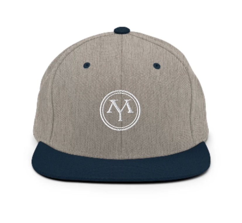 Thumbnail: Grey YM logo hat, navy brim
