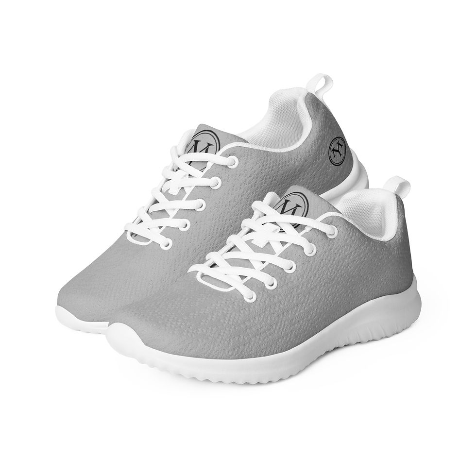 Thumbnail: Gray sneakers with white soles and laces