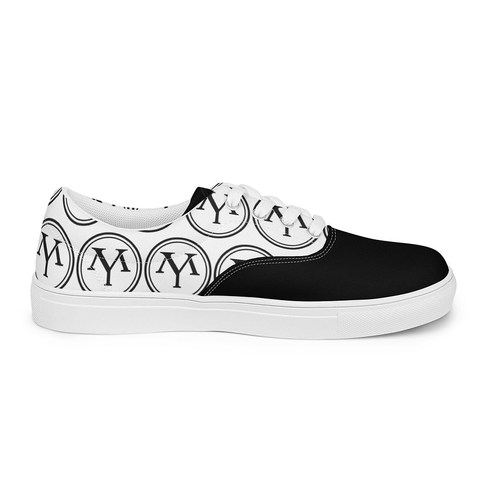 Miniatyrbild: Black and white YM logo canvas shoes