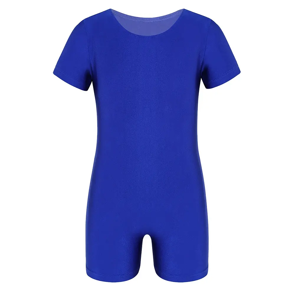 Thumbnail: Children Dance Wear Short Sleeves Solid Color Stretchy Ballet Gymnastics Leotard