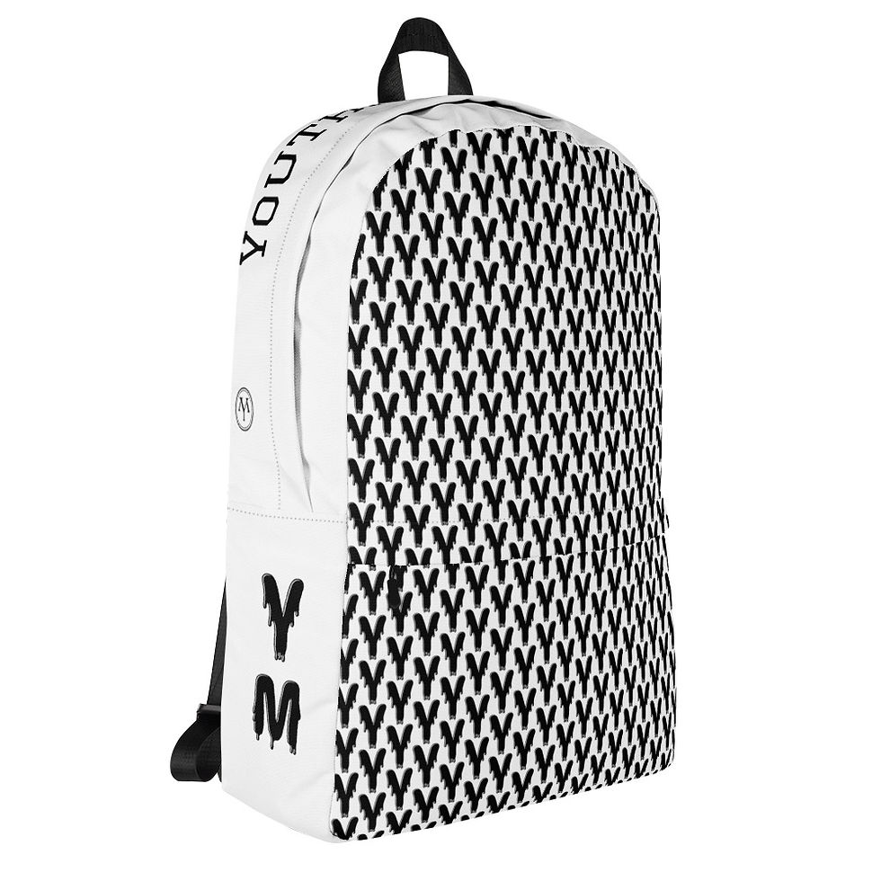 Thumbnail: White YM logo backpack, Youthful Moments