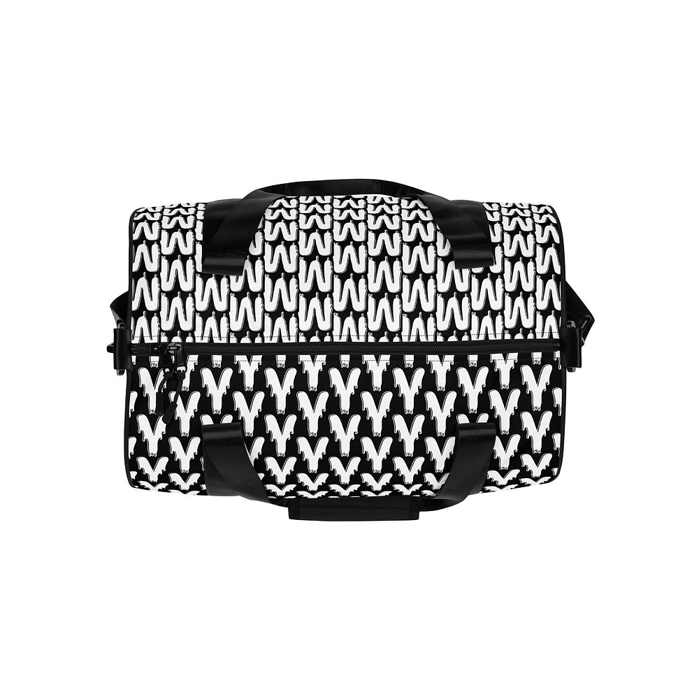 Thumbnail: Black and white Y pattern duffel bag