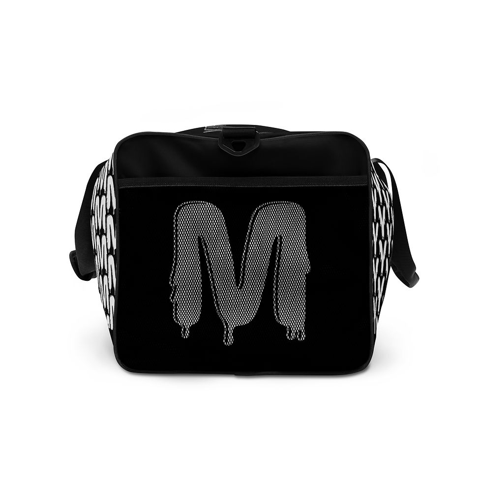 Thumbnail: Black shoulder bag with dripping letter M
