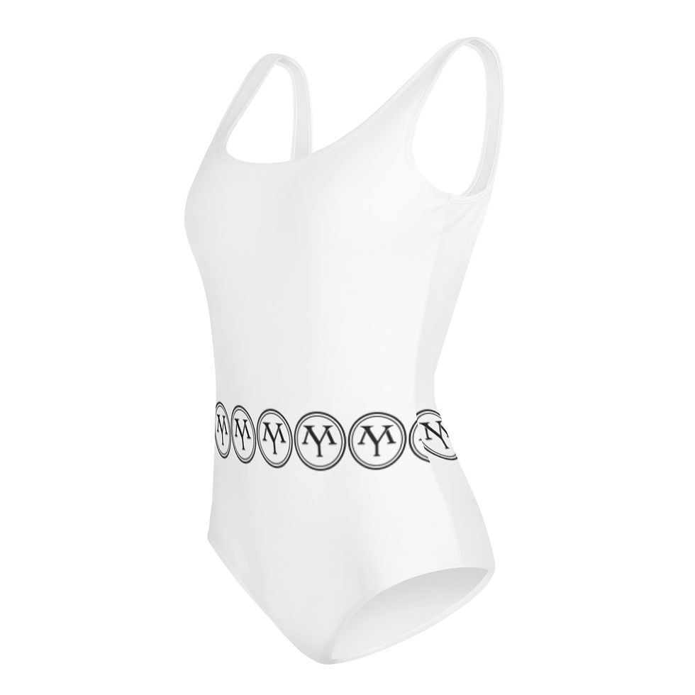 Thumbnail: White one-piece swimsuit with zodiac symbols