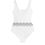 Thumbnail: White one-piece swimsuit with repeating logo