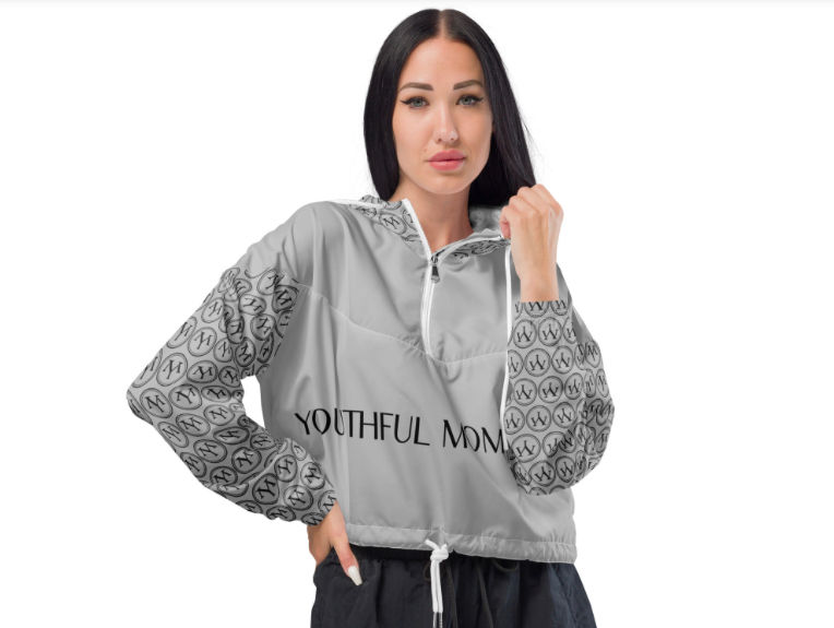 Thumbnail: Woman modeling gray Youthful Moments hoodie