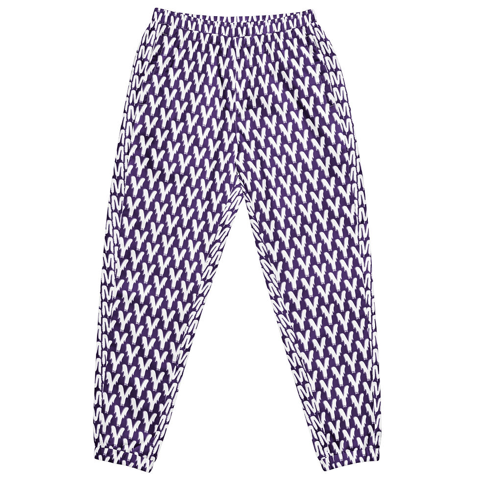 Purple and white patterned pants