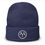 Thumbnail: Navy blue beanie with embroidered MY logo