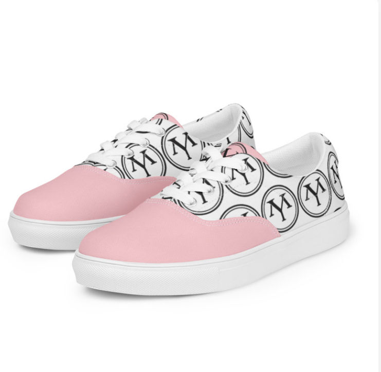 Thumbnail: Pink and white YM logo sneakers