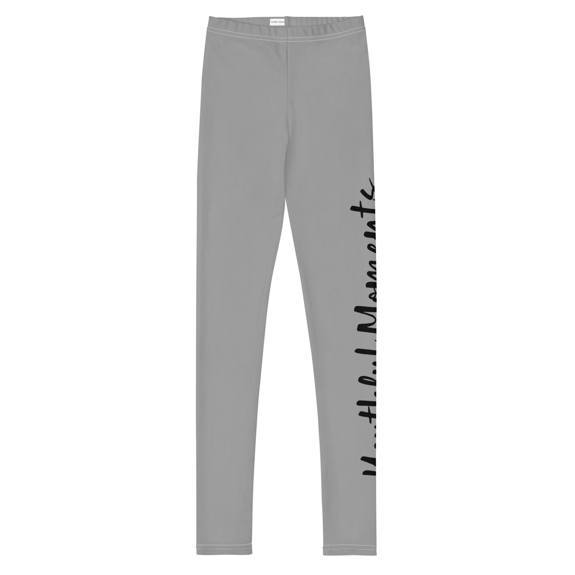 Gray leggings with YM Drip Letter design