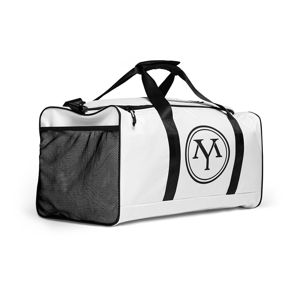 Thumbnail: White duffel bag with MY logo