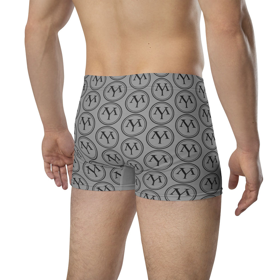 Thumbnail: Man's gray YM logo athletic shorts