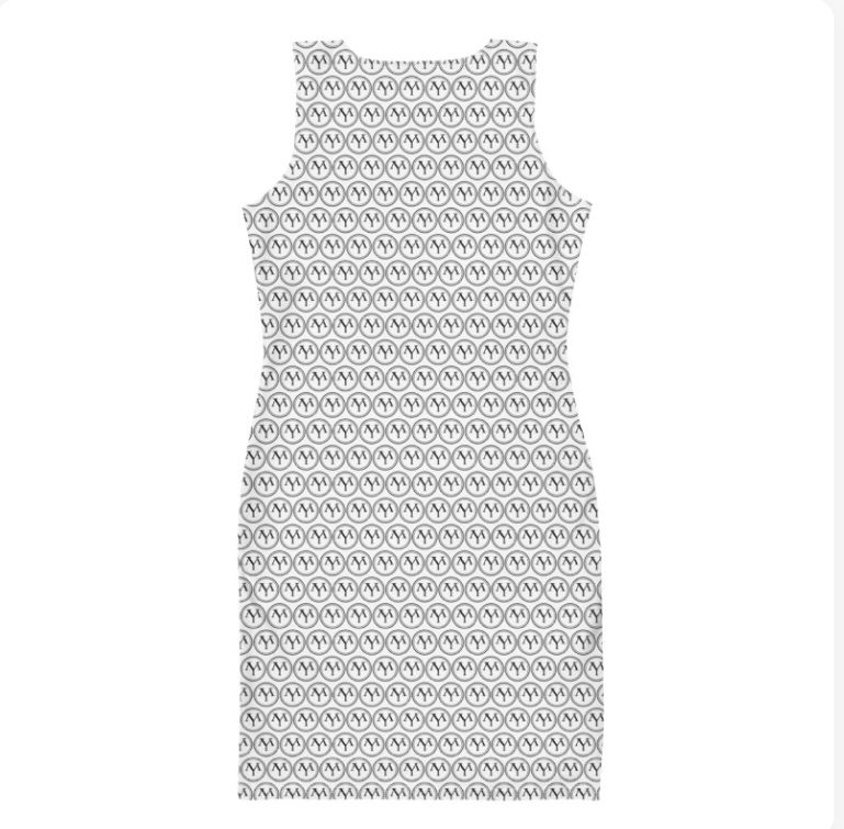 Thumbnail: Gray letter-print bodycon dress