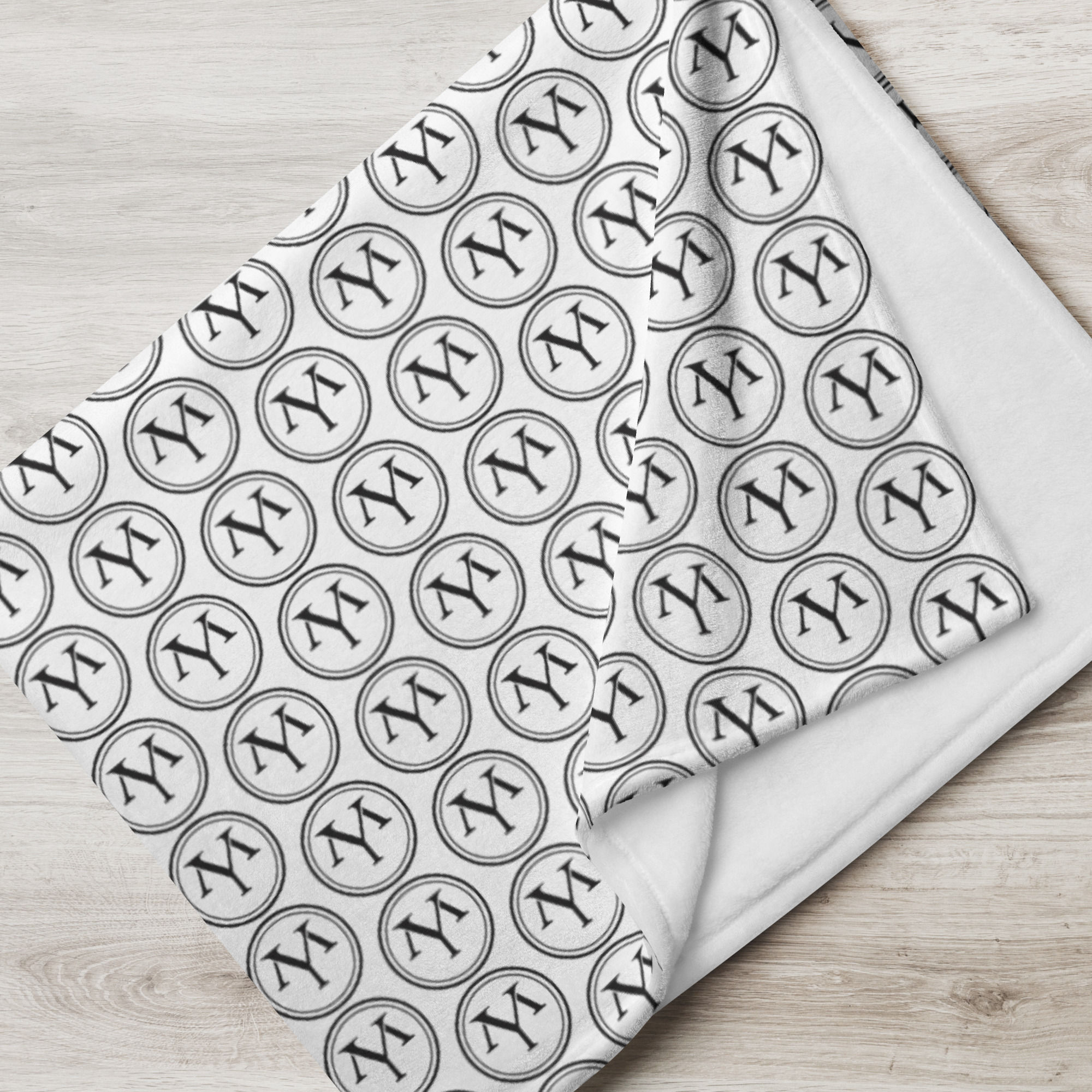 Personalized monogrammed fleece blanket
