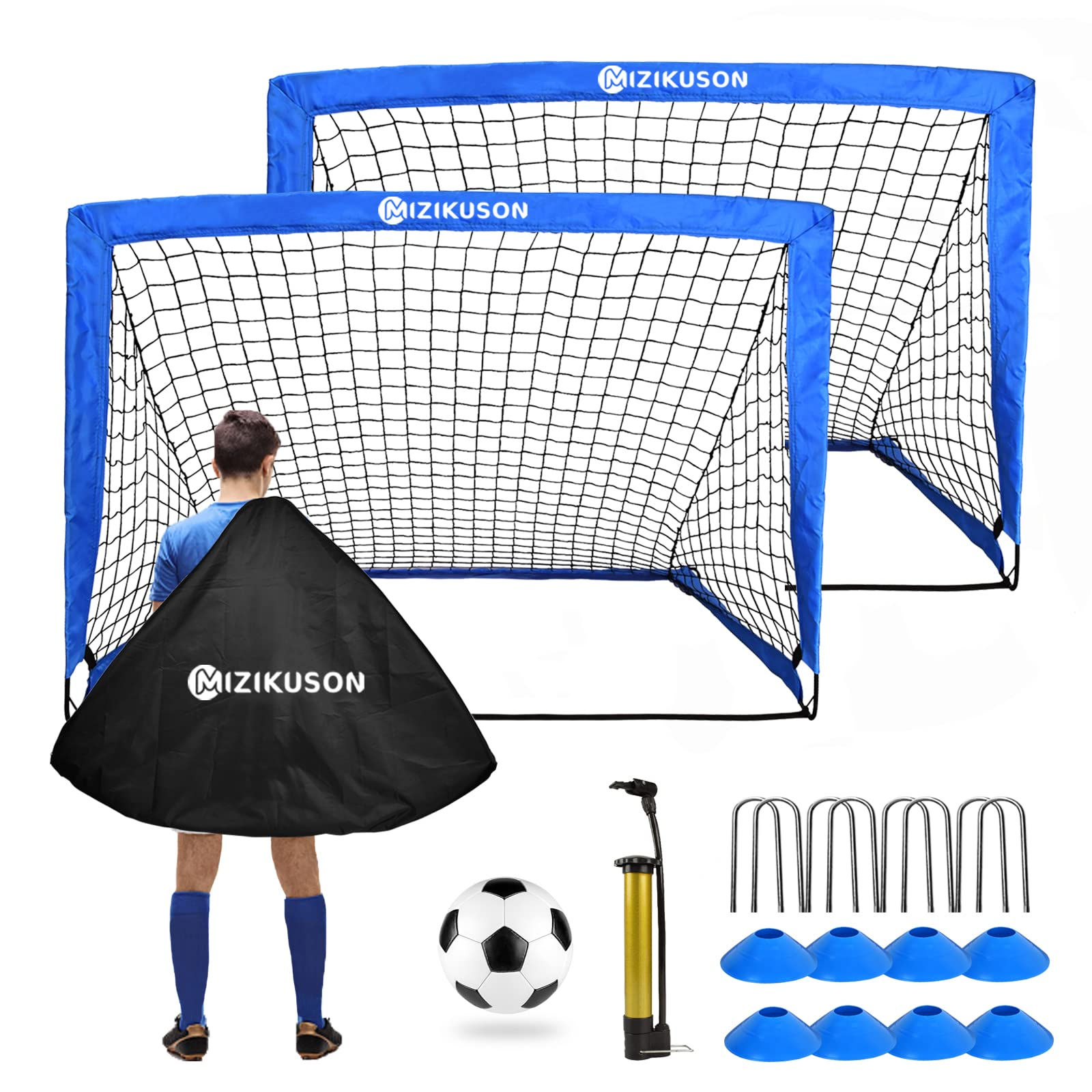 Soccer Goals for Backyard Portable Soccer Net Set of 2 4 x 3 Indoor Pop Up Socce