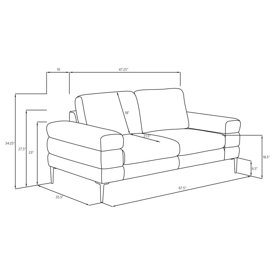 Thumbnail: Upholstered Arm Loveseat Ivory