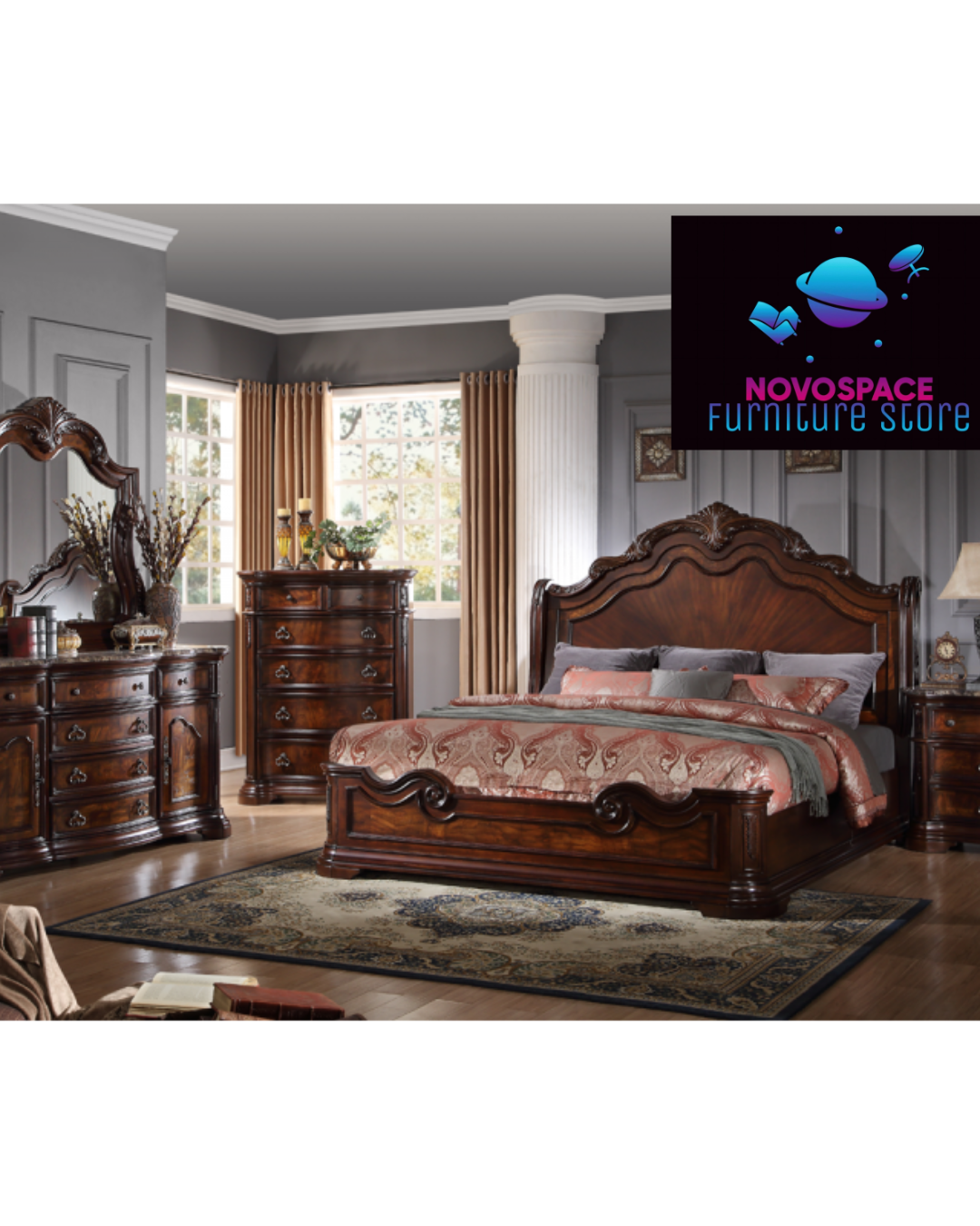 5pc Walnut Bedroom Set