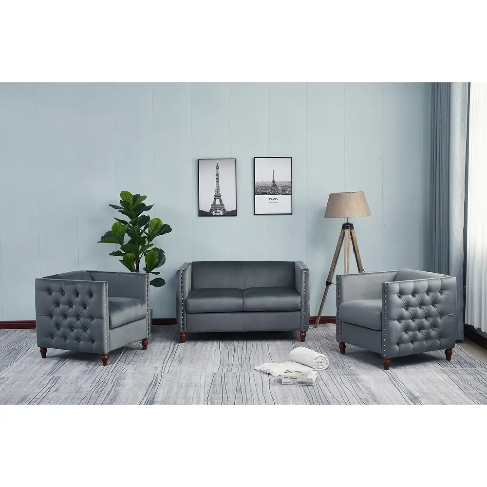 3Pcs Velvet Sofa Set