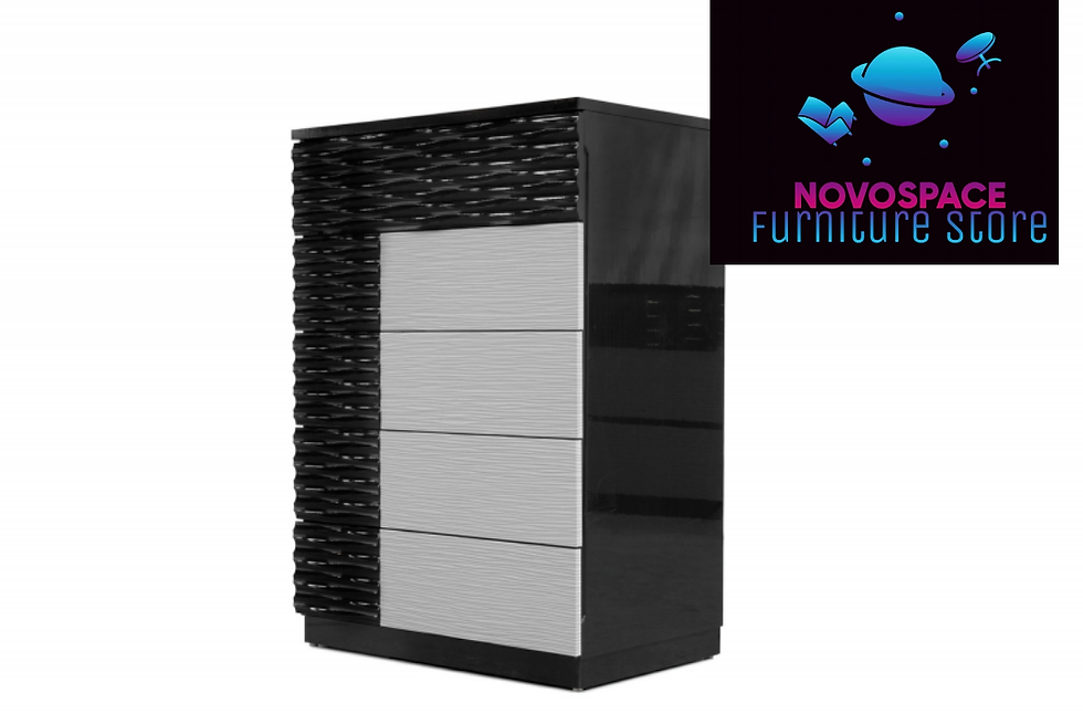 Thumbnail: 5Pcs Modern Black Bedroom Set - Cal King, Queen or Eastern King