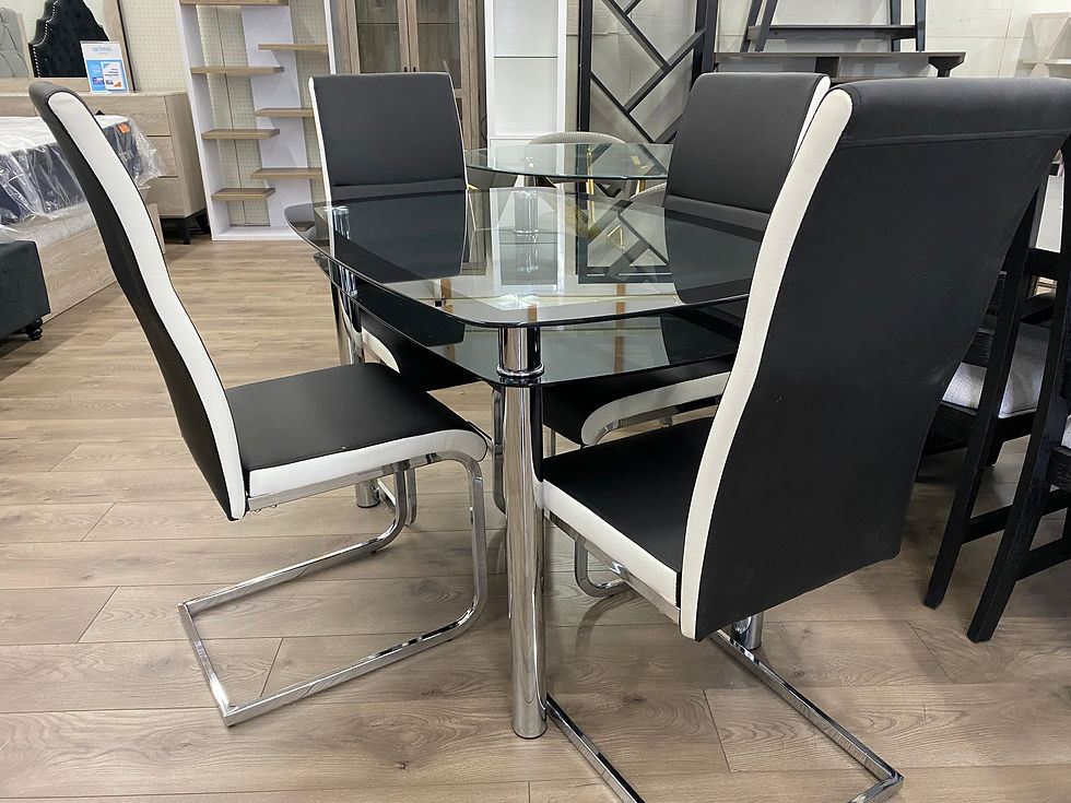 Thumbnail: 5Pcs Glass Dining Set