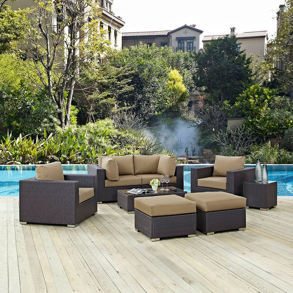 Thumbnail: Green 8Pcs Outdoor Patio Sectional Set