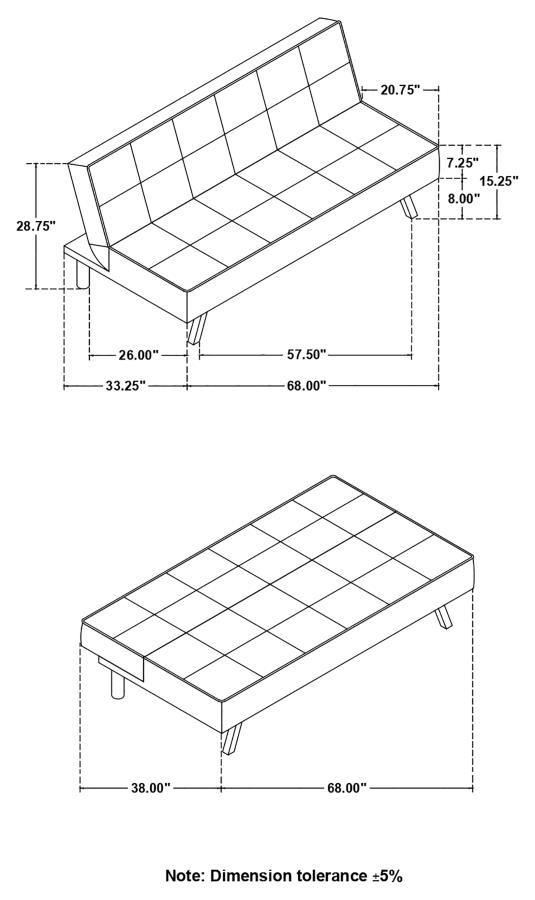 Thumbnail: Convertible Sofa Bed Black