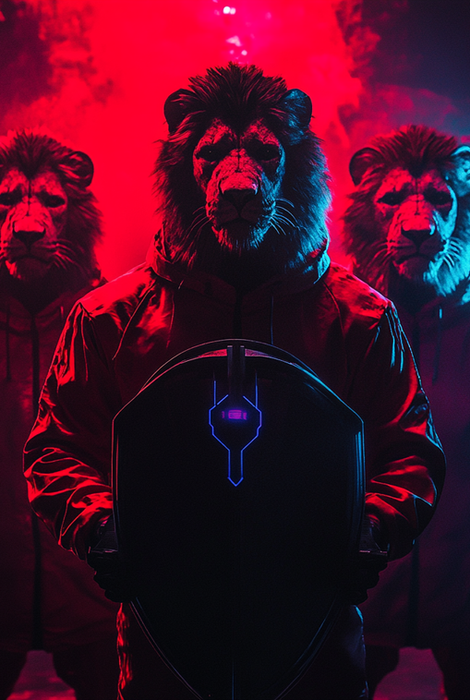 LION PACK IN A RED LIGHT BACKGROUND