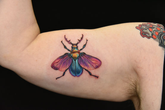 Realism tattoo on upper arm by Echo, Wild Crane Tattoos, Markham