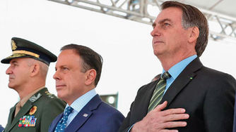 Doria é vaiado e Bolsonaro
aplaudido, em formatura da PM-SP