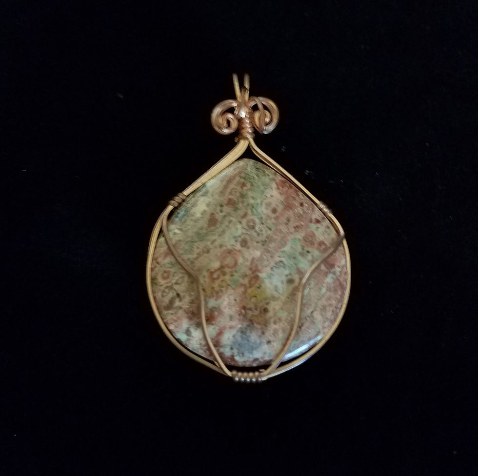 Jasper teardrop in copper