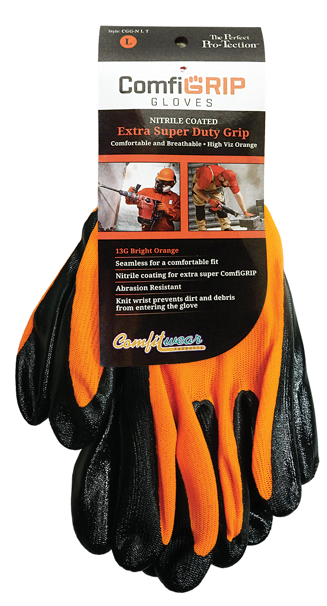 ComfiGrip Nitrile Coated Extra Super Duty Grip Gloves, Pack of 12 Pairs