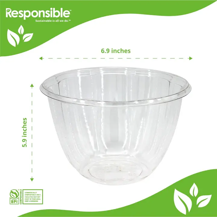 Thumbnail: Round Salad Bowls and Lids (Clear PLA)