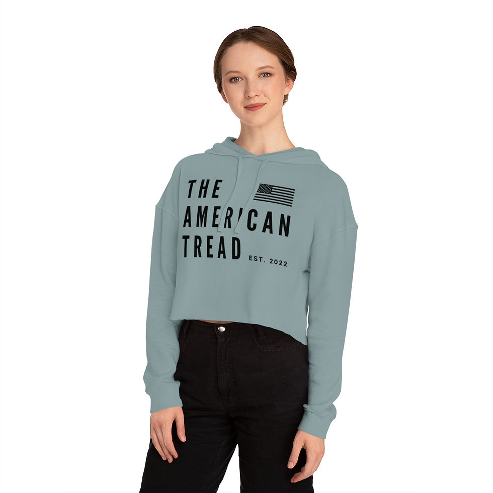 Thumbnail: #1 Original The American Tread - Women’s Cropped Hooded Sweatshirt